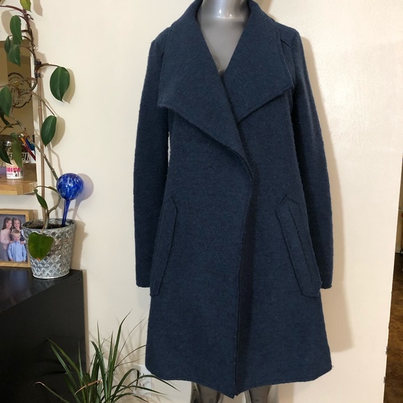 ESPIRT | Blue teal water fall wool light jacket - Picture 11 of 15